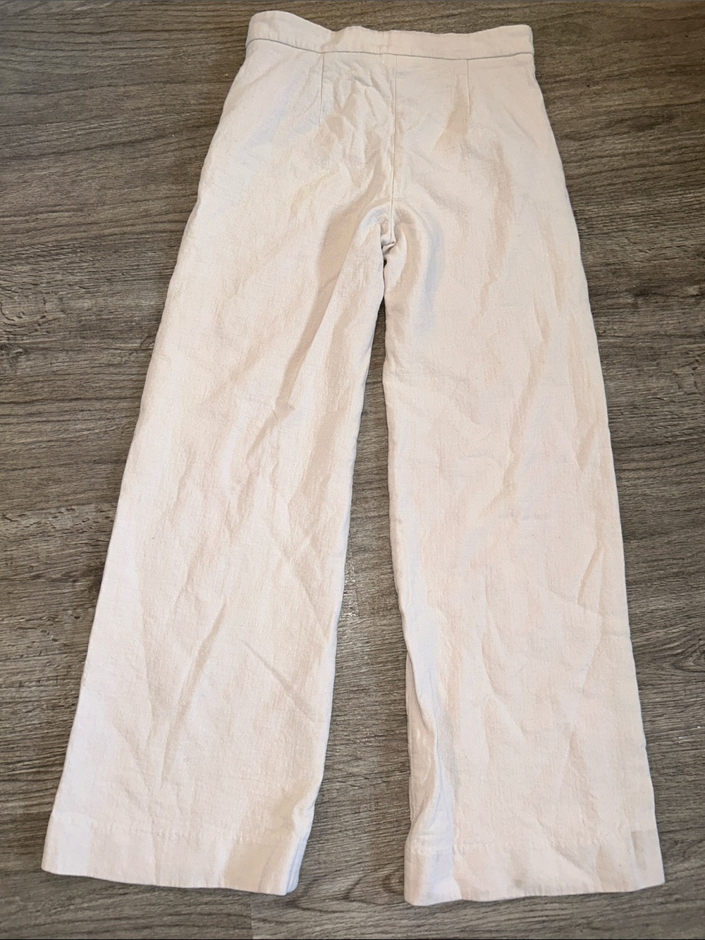 Max Mara Made in Italy Wide Leg Trousers Beige High Rise Heavyweight Size 6 - Picture 5 of 8